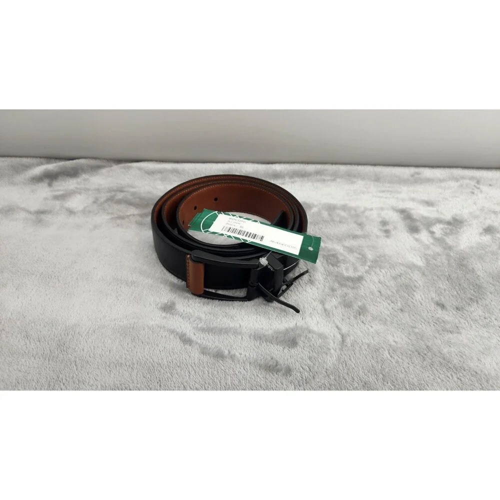 Boconi Nashville Men's Reversible Black/Brown Faux Leather‎ Dress Belt Size 36